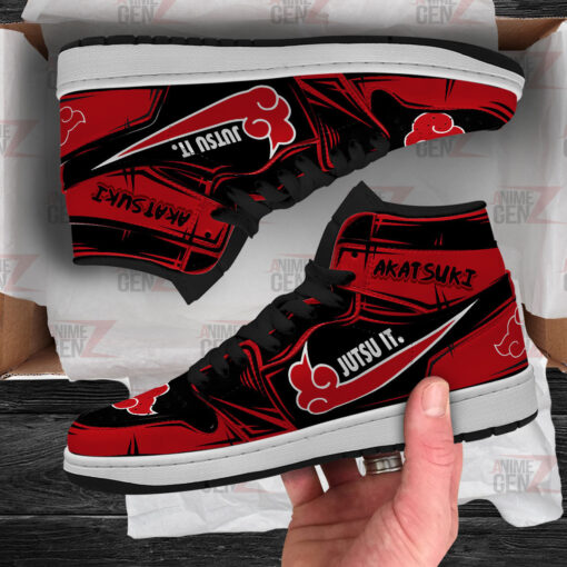 Naruto Akatsuki JD Sneakers Akatsuki Jutsu It Custom Anime Shoes - Image 4