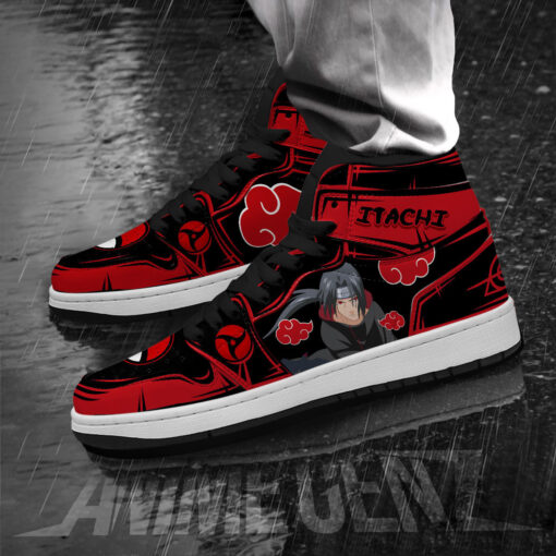 Naruto Akatsuki JD Sneakers Itachi Uchiha Custom Anime Shoes - Image 3