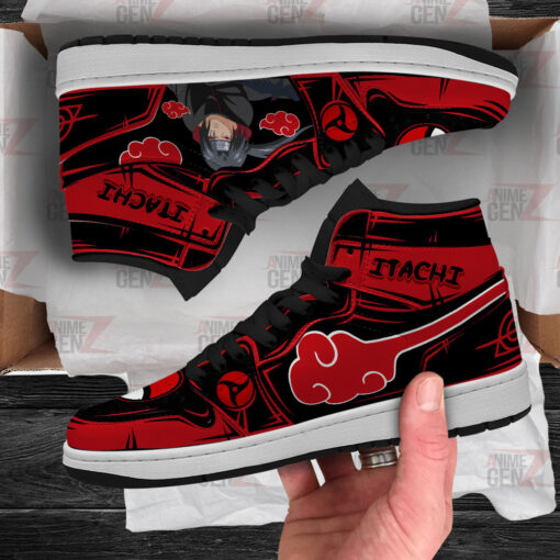 Naruto Akatsuki JD Sneakers Itachi Uchiha Custom Anime Shoes - Image 4