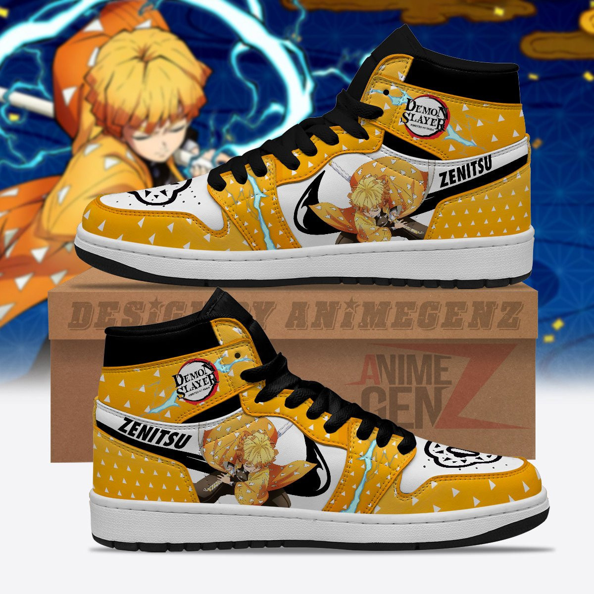 Demon Slayer JD Sneakers Zenitsu Custom Anime Shoes