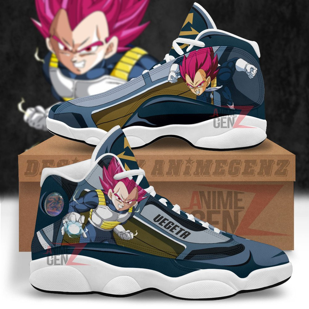 Dragon Ball Vegeta Super Saiyan God Air Jordan 13 Sneakers Custom Anime Shoes